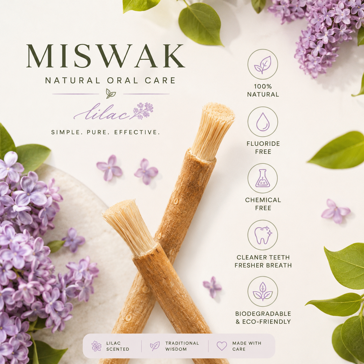 Lilac-Scented Miswak Sticks